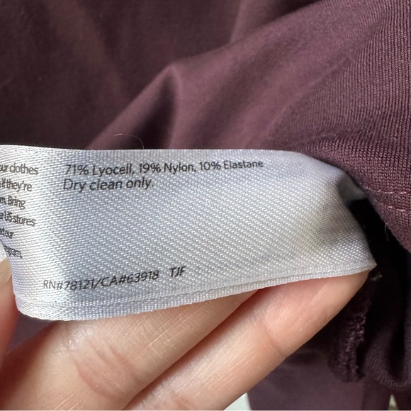 Eileen Fisher Cassis Tencel Tunic Top 3/4 Sleeves Dark Brown Medium FLAW READ - Picture 10 of 13